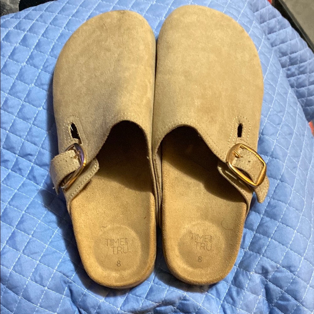 Time and Tru Brown Suede Slip-On Shoes